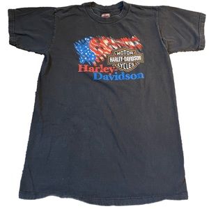 HARLEY davidson american flag fletchers clearwater florida t-shirt